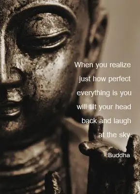 When you realize just how perfect everything is, you will tilt your head and laugh at the sky.