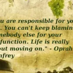 You are responsible for your life. You can't keep blaming somebody else for your dysfunction....