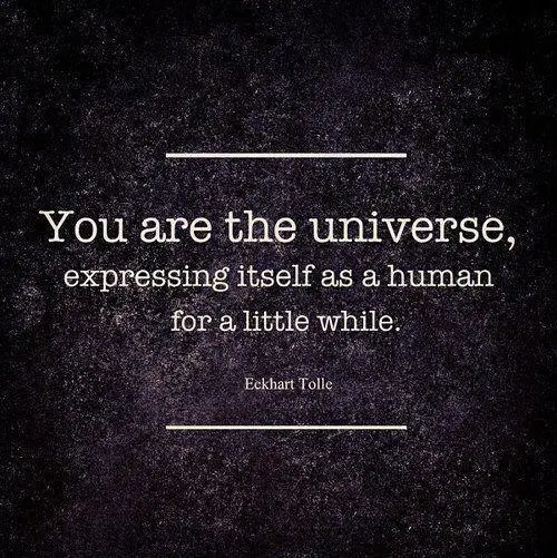 You are the universe expressing itself as a human for a little while
