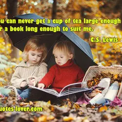 You can never get a cup of tea large enough or a book long enough...