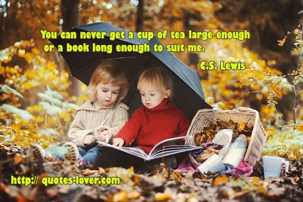 You can never get a cup of tea large enough or a book long enough to suit me