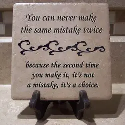 You can never make the same mistake twice because the second time you make it,...