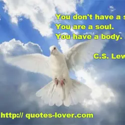 You don't have a soul.You are a soul.You have a body.