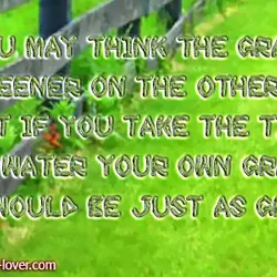 You may think the grass is greener on the other side. But if you take...