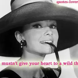 You mustn't give your heart to a wild thing.