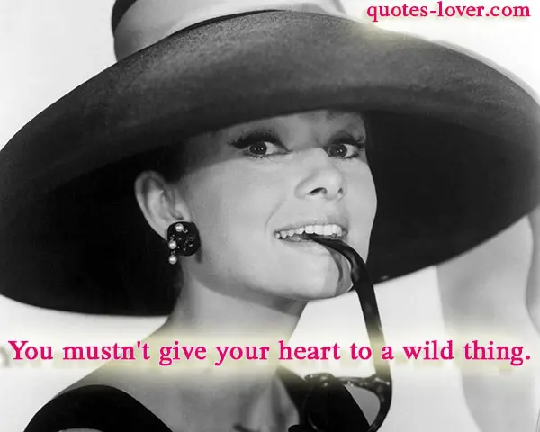 You mustn't give your heart to a wild thing.