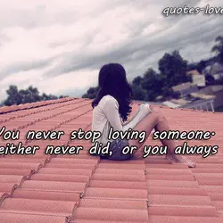 You never stop loving someone. You either never did, or you always will.