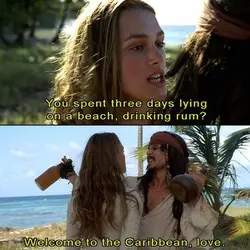 You spent three days lying on a beach drinking rum? Welcome to the Carribbean love.