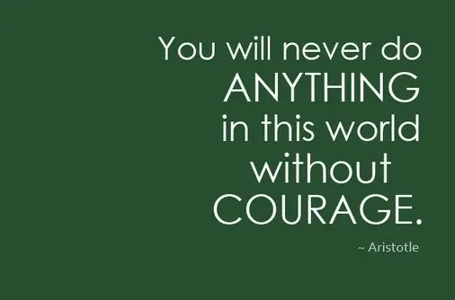 You will never do anything in this world without courage 