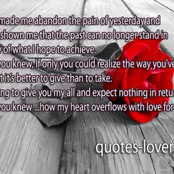 You've made me abandon the pain of yesterdayand you've shown me that the past can...