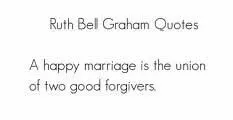 A happy marriage is the union of two good forgivers