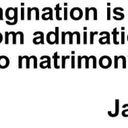 A lady's imagination is very rapid, it jumps from admiration to love, from love to...