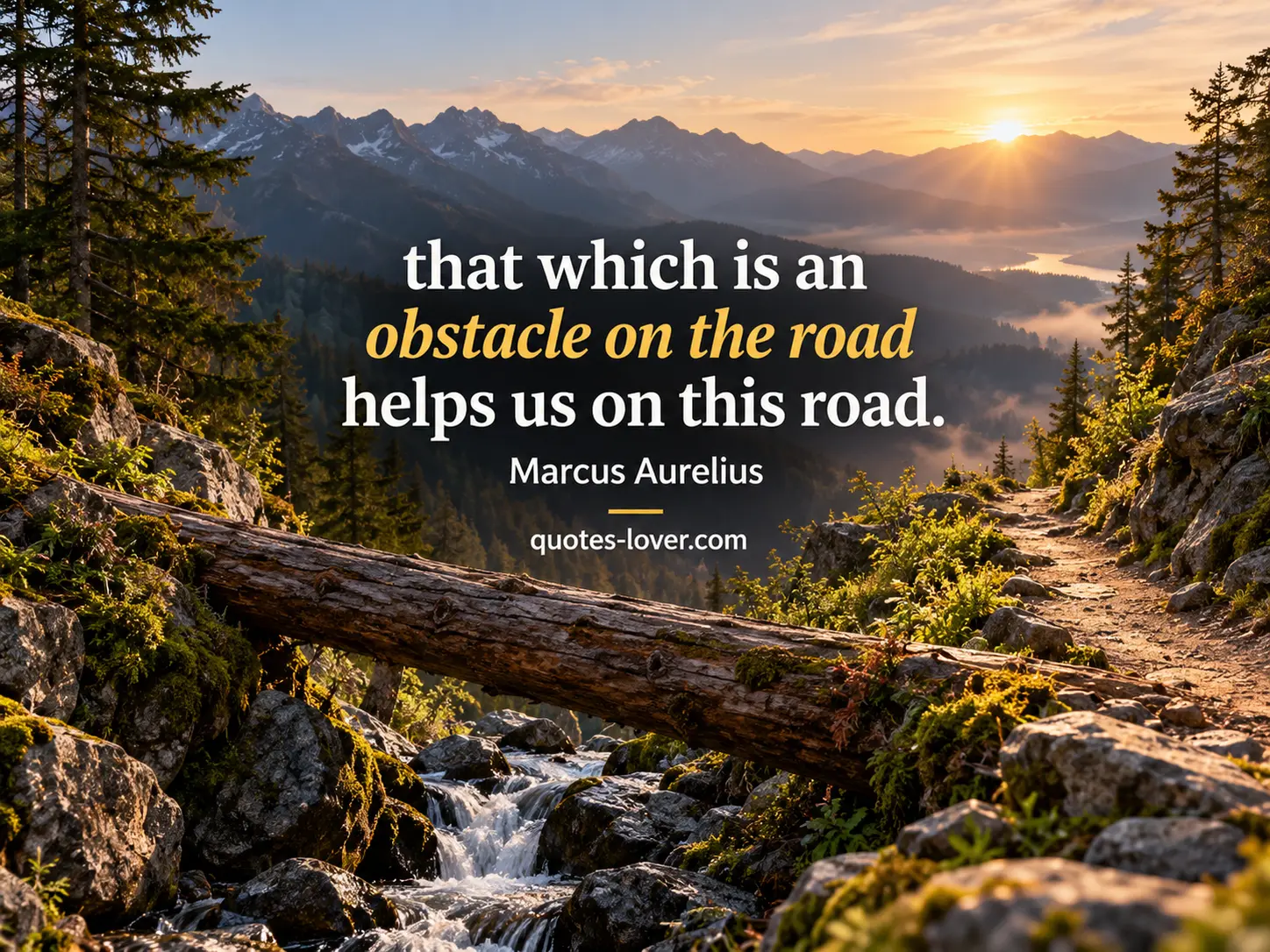 that which is an obstacle on the road helps us on this road.