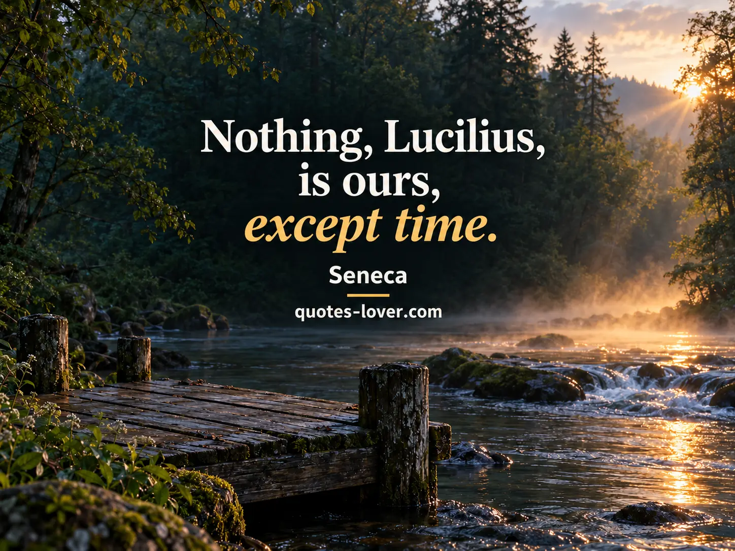 Nothing, Lucilius, is ours, except time.