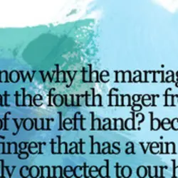 Do you know why the marriage ring is placed at the fourth finger from the...