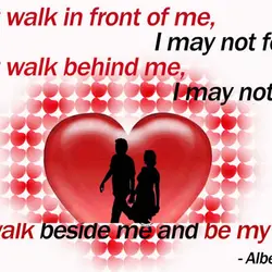 Don't walk in front of me I may not follow, don't walk behind, me I...