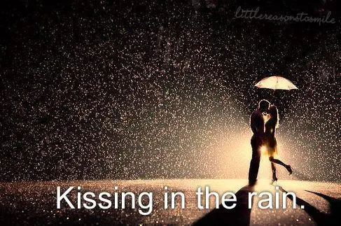 Kissing in the rain