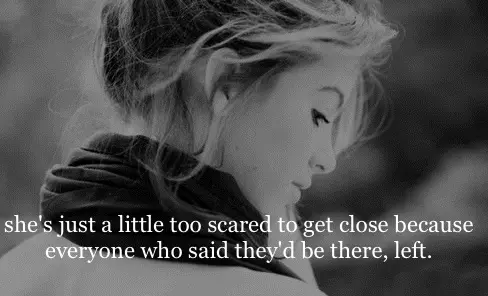 She's just a little too scared to get close because everyone who said they'd be there, left.