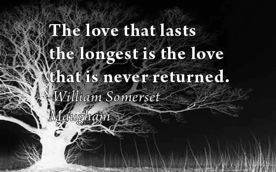 The love that lasts the longest is the love that is never returned
