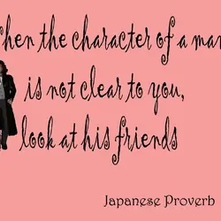 When the character of a man is not clear to you, look at his friends
