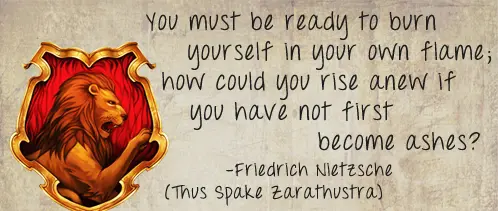 You must be ready to burn yourself in your own flame; how could you rise anew if you have not first become ashes?
